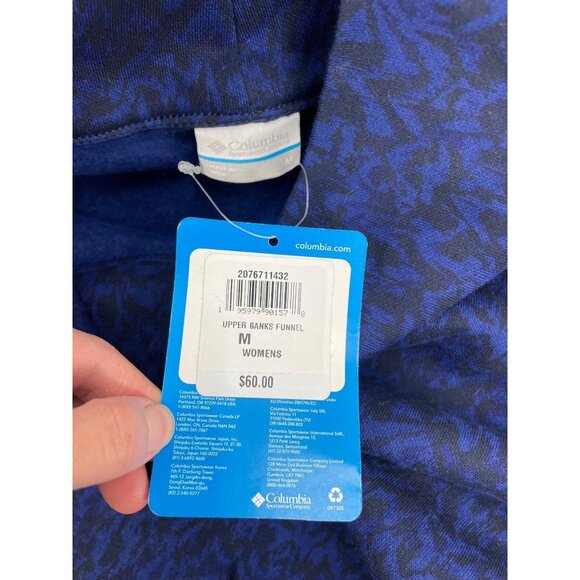 NWT Columbia Womens Medium Funnel Neck Pullover Sweater Blue Pockets Comfort - Picture 3 of 6